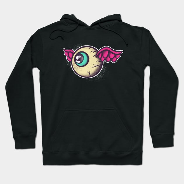 Eye With Wings Tattoo Style Pop Art Hoodie by Foxxy Merch